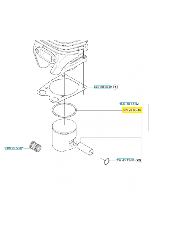Segment de piston 503289046. Pièce de rechange Husqvarna Segment de piston 503289046. Pièce de rechange Husqvarna