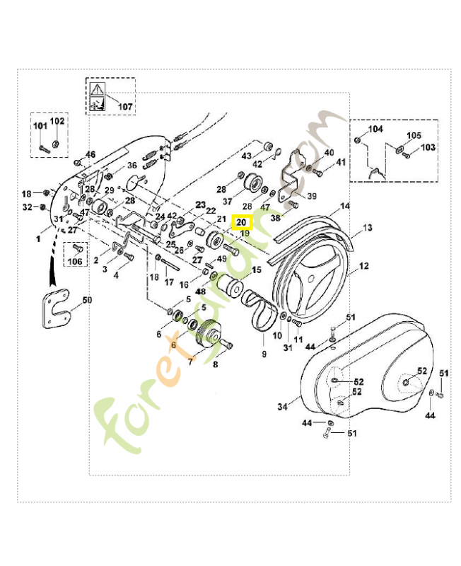 Poulie 6227-710-5000 . Pièce de rechange Sithl / Vicking