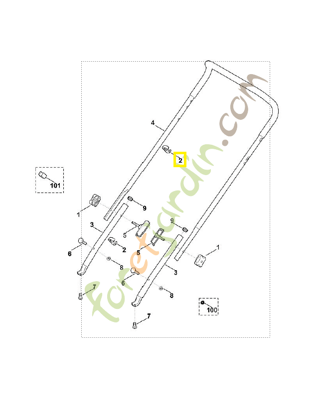 Clip pour câble 22 0000-703-3101. Pièce détachée Stihl / Vicking