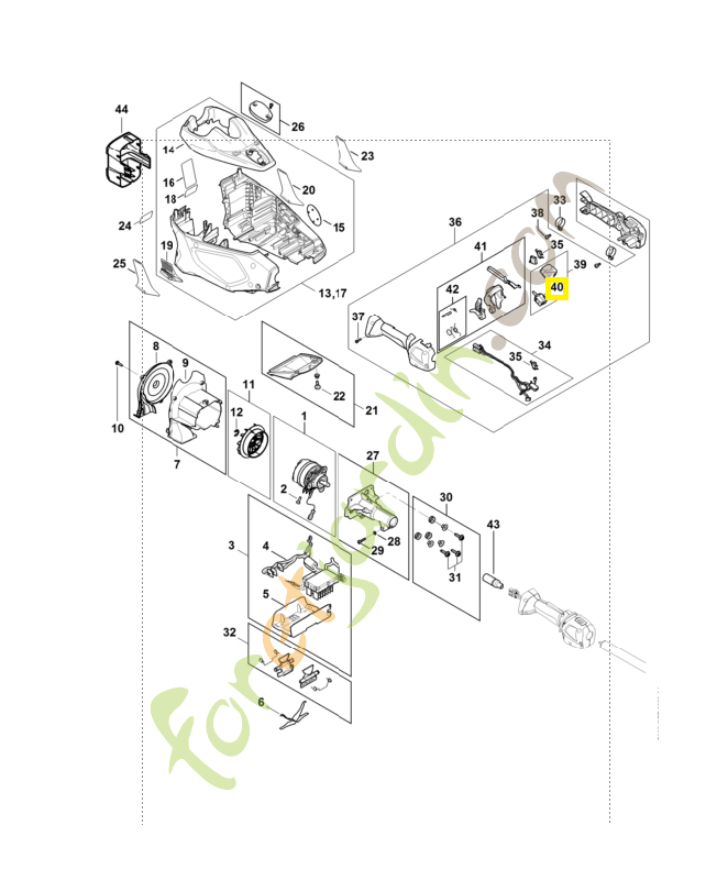 Commutateur 4867-430-0501. Pièce détachée Stihl / Vicking