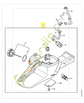 Carter de réservoir 1142-350-0804. Pièce détachée Stihl / Vicking