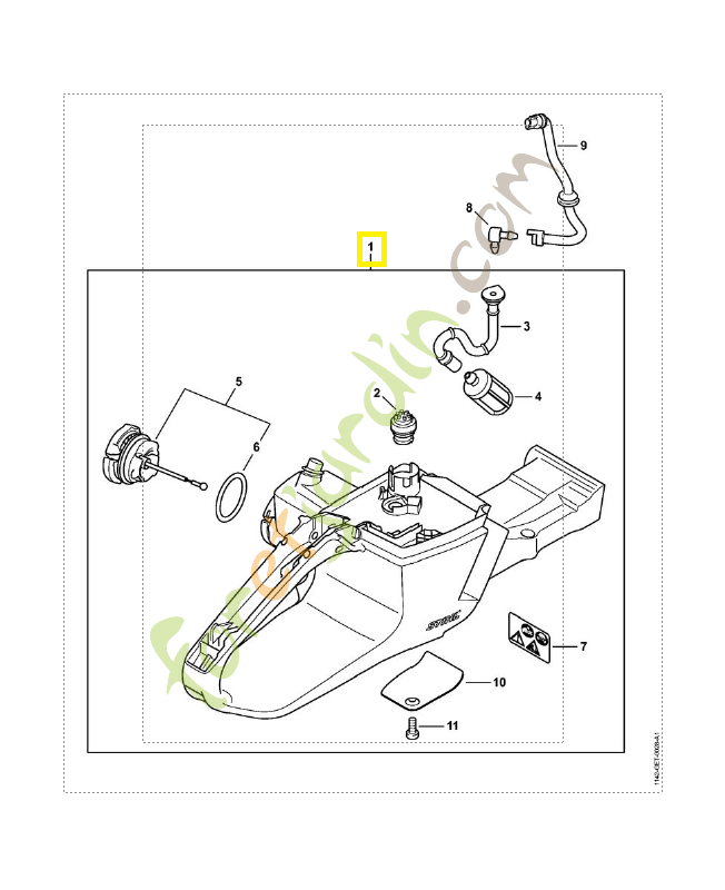 Carter de réservoir 1142-350-0804. Pièce détachée Stihl / Vicking