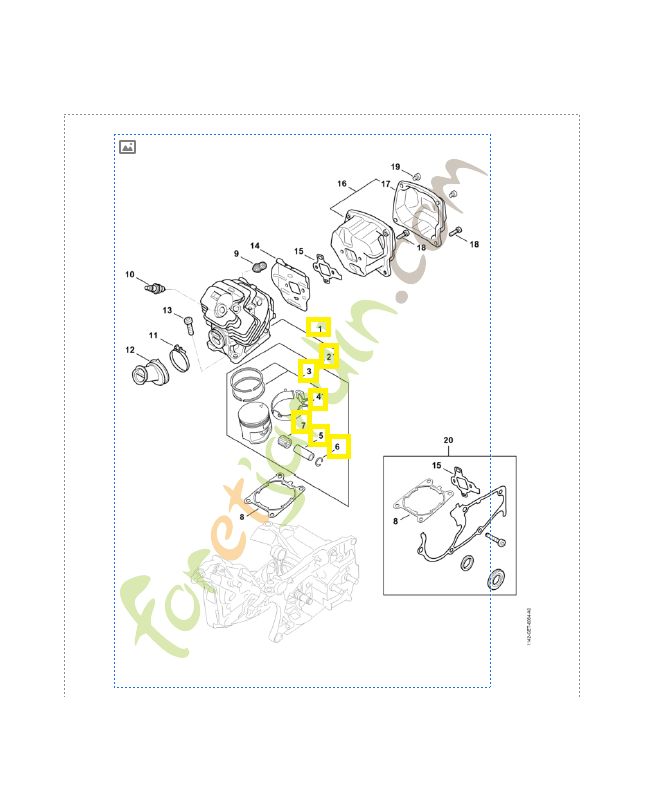 Cylindre avec piston ø 52 mm 1142-020-1201. Pièce détachée Stihl / Vicking Cylindre avec piston ø 52 mm 1142-020-1201. Pièce détachée Stihl / Vicking