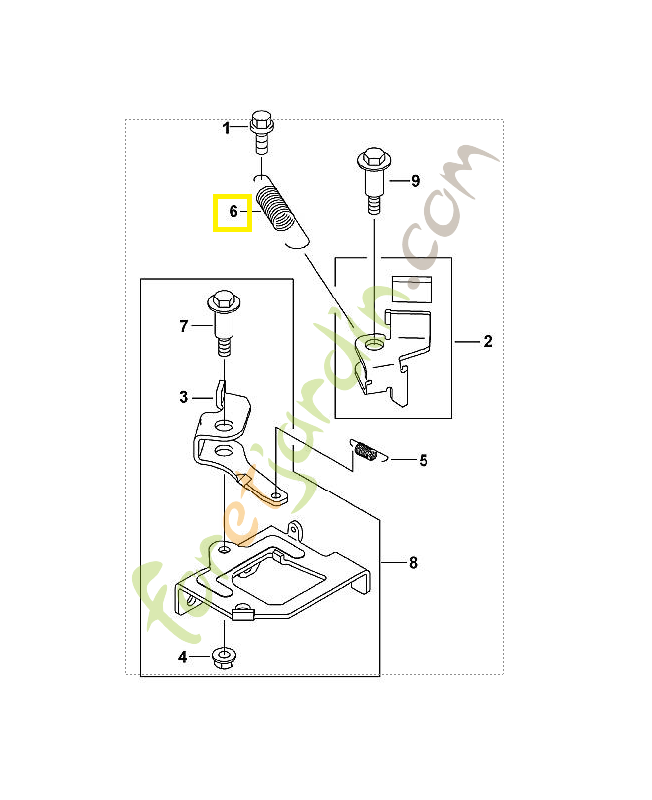 Ressort de tension 0001-997-5504. Pièce de rechange Sithl / Vicking