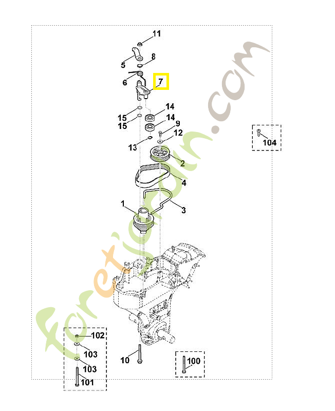 Levier de tension 6241-740-5300. Pièce de rechange Sithl / Vicking