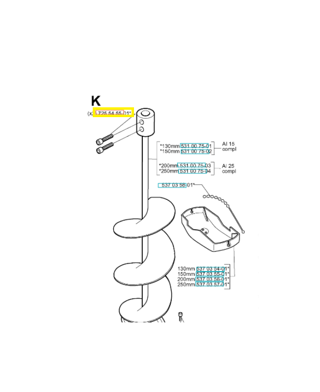 Vis 725545501. Pièce de rechange Husqvarna