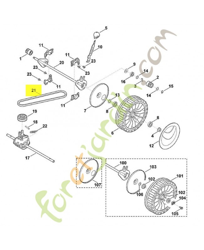Courroie mb415/465/443/448t2rt