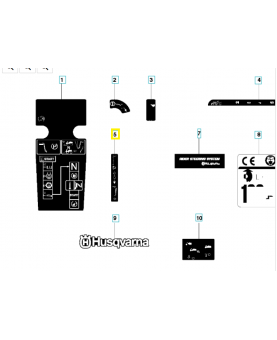Autocollant 544439201. Pièce de rechange Husqvarna