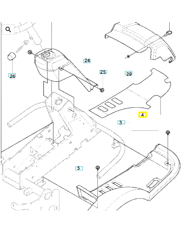 TAPIS DE PIED MAT DROITE 544248403. Pièce de rechange Husqvarna