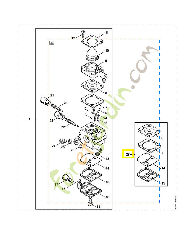 Jeu de joints carburateur 4140-007-1061. Pièce de rechange Sithl / Vicking Jeu de joints carburateur 4140-007-1061. Pièce de rechange Sithl / Vicking