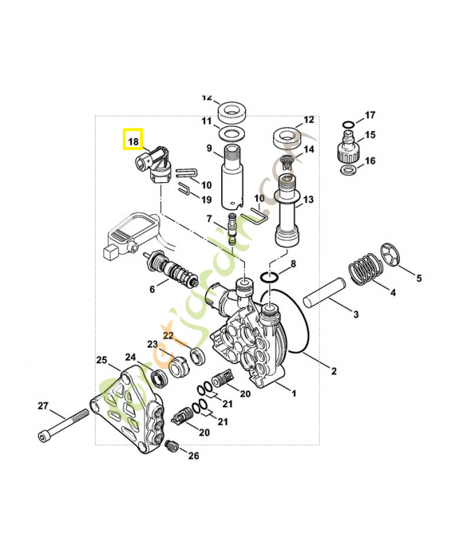 Pièce raccordement 4756-701-6500. Pièce détachée Stihl / Vicking