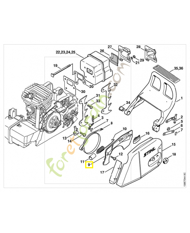 Couvercle 1127-021-1102. Pièce de rechange Sithl / Vicking