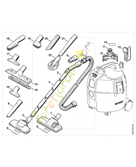 Tuyau flexible 4901-500-0514. Pièce de rechange Sithl / Vicking