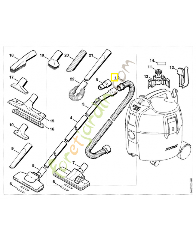Tuyau flexible 4901-500-0514. Pièce de rechange Sithl / Vicking