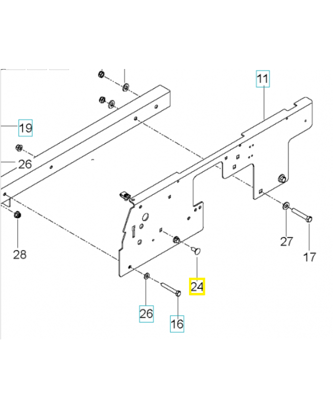 Vis 3/8-16x3/4 72140606 872140606. Pièce de rechange Husqvarna