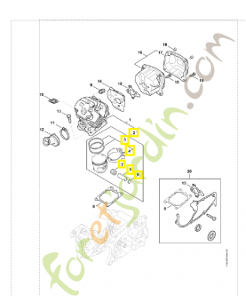 Piston complet d. 52 mm 1142-030-2006. Pièce détachée Stihl / Vicking
