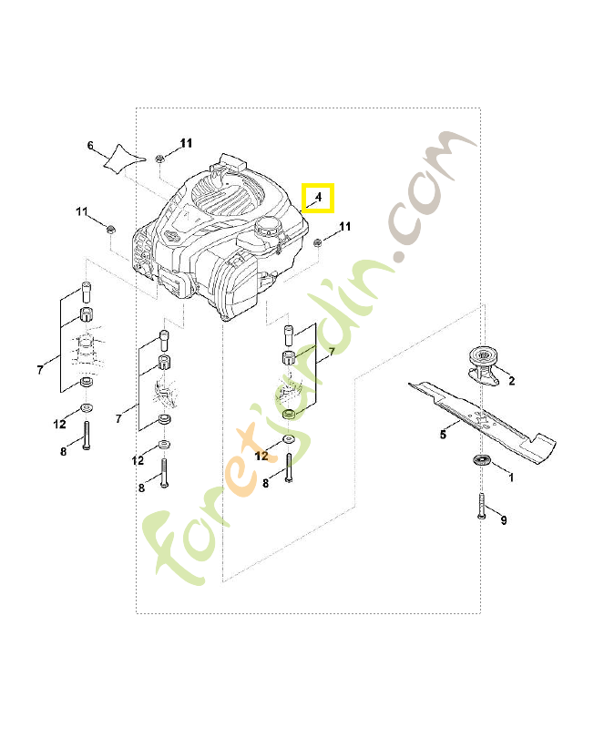 Moteur b & s 4 tps 6358-011-1833. Pièce détachée Stihl / Vicking