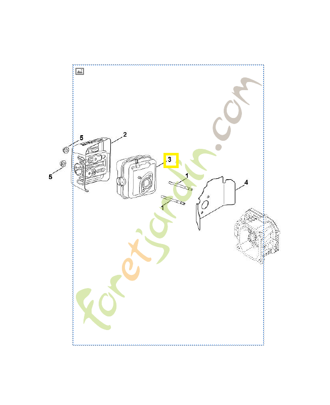 Silencieux échappement 0002-140-0603. Pièce détachée Stihl / Vicking