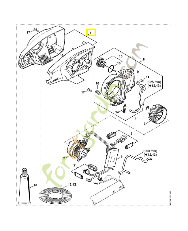 Carter moteur hta 65 LA03-600-0802. Pièce détachée Stihl / Vicking