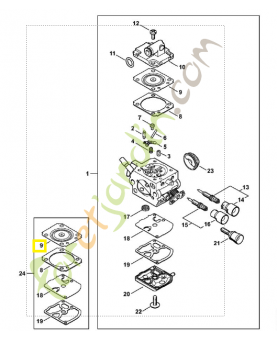 Membrane de réglage 1137-121-4701. Pièce détachée Stihl / Vicking