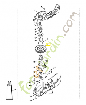 Roue dentée 6460-640-7607. Pièce de rechange Sithl / Vicking