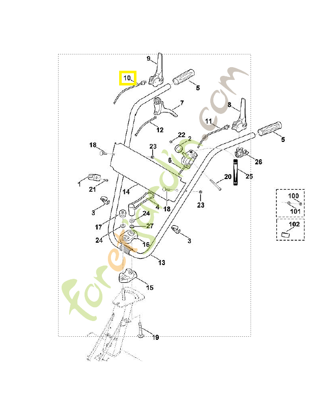 Câble d'entrainement 6380-700-7514. Pièce de rechange Sithl / Vicking