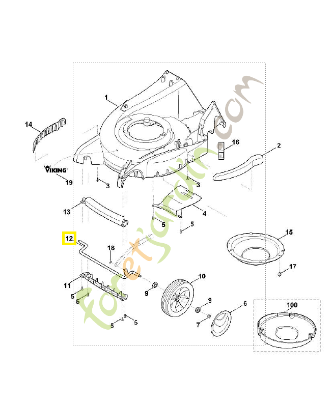 Axe 6375-700-2404. Pièce de rechange Sithl / Vicking