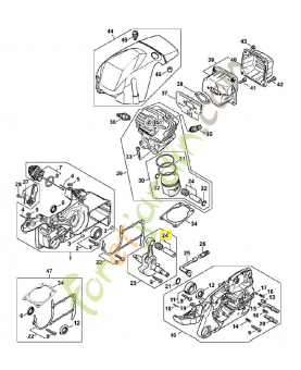 Jeu de pièces axe de piston 1140-007-1014. Pièce de rechange Sithl / Vicking