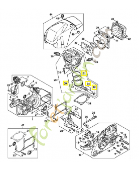 Piston Ø 50 mm 1140-030-2014. Pièce de rechange Sithl / Vicking