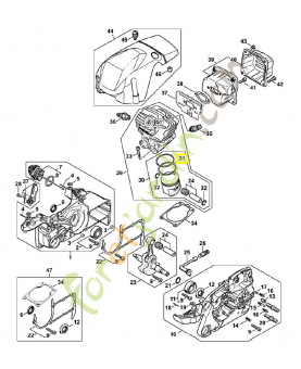 Segment de piston ø 50x1.2 mm 1140-034-3010. Pièce détachée Stihl / Vicking