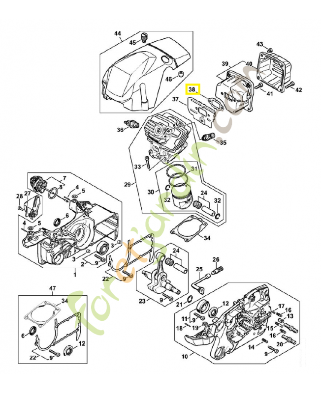 Joint de silencieux 1140-149-0602. Pièce détachée Stihl / Vicking