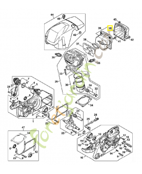 Couvercle de sortie 1140-145-0803. Pièce détachée Stihl / Vicking