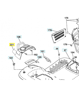 Réflecteur arrière gauche 532198909. Pièce de rechange Husqvarna