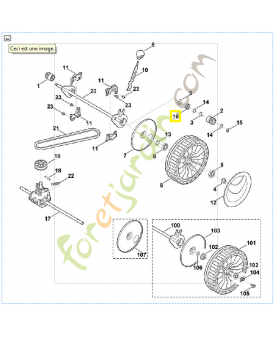 Roulement rainuré à billes 6001-2z 9503-003-5151. Pièce détachée Stihl / Vicking