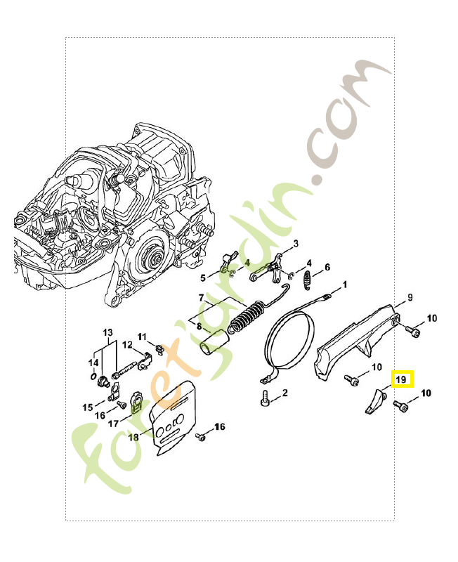 Couvercle 1142-021-1101. Pièce détachée Stihl / Vicking