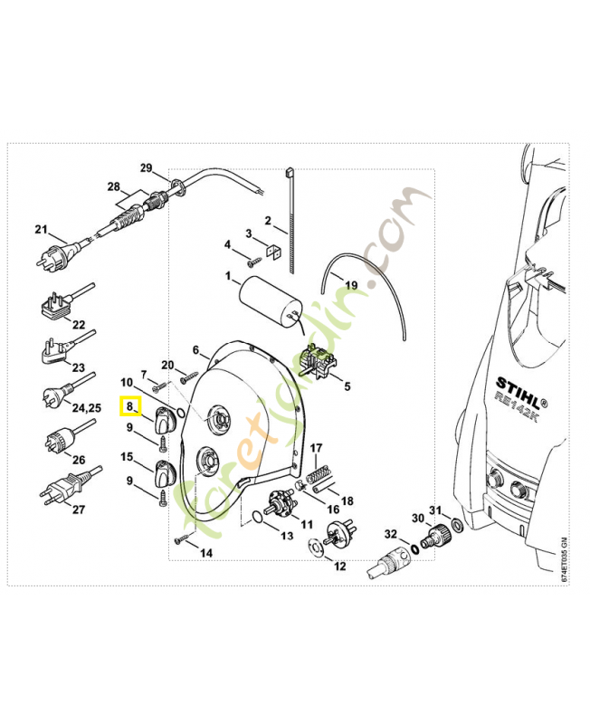 Bouton 4742-430-2900. Pièce détachée Stihl / Vicking