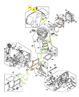 Capot moteur 1140-080-1630. Pièce détachée Stihl / Vicking