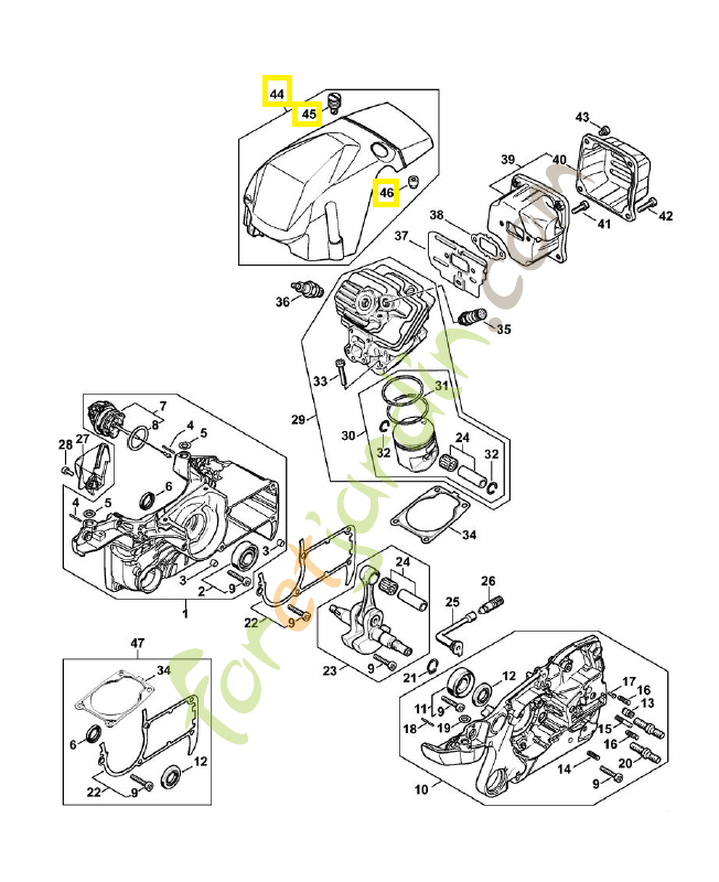 Capot moteur 1140-080-1630. Pièce détachée Stihl / Vicking