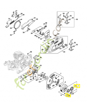Jeu de pignon à anneau 3/8 8d 1140-007-2501. Pièce détachée Stihl / Vicking