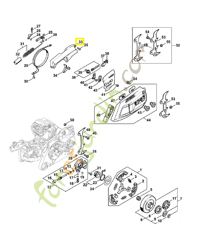 Couvercle 1140-021-1105. Pièce détachée Stihl / Vicking