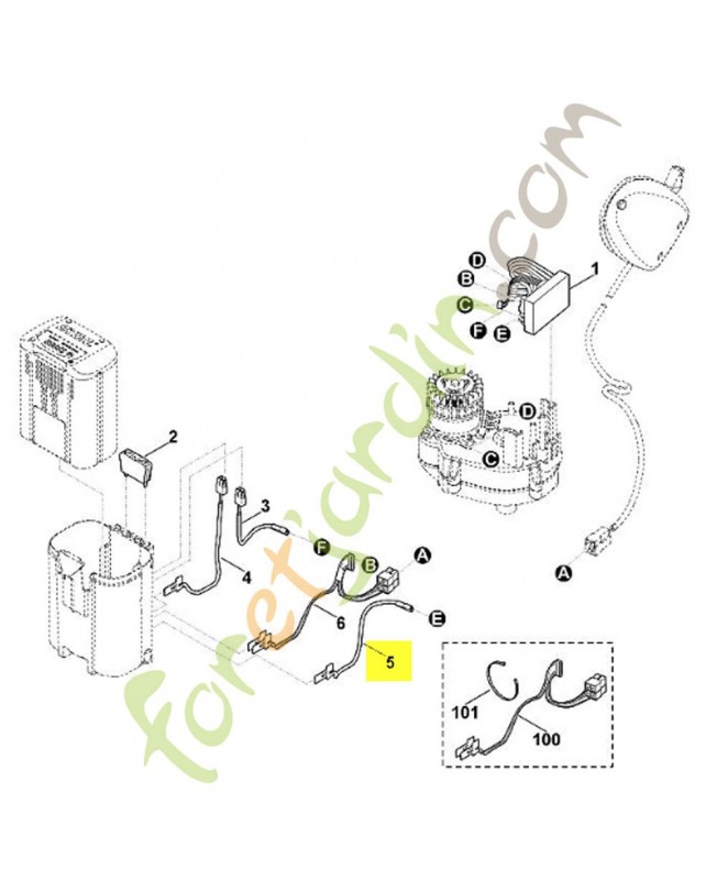 Câble noir module 6320-440-1900. Pièce de rechange Sithl / Vicking