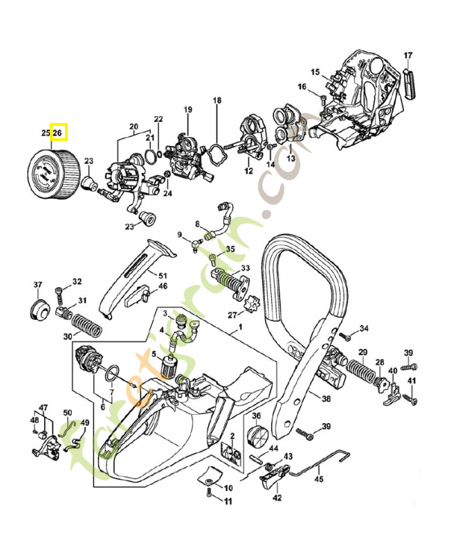 Filtre à air PA 1141-120-1602. Pièce détachée Stihl / Vicking