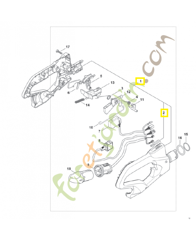 Monture de poignée 4869-790-0600. Pièce détachée Stihl / Vicking