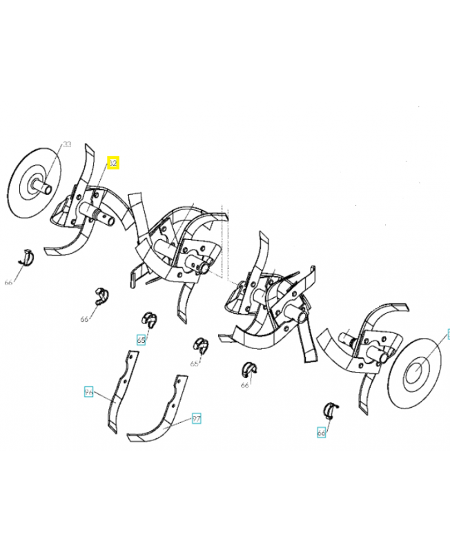 Fraise extérieure gauche 531008523. Pièce de rechange Husqvarna