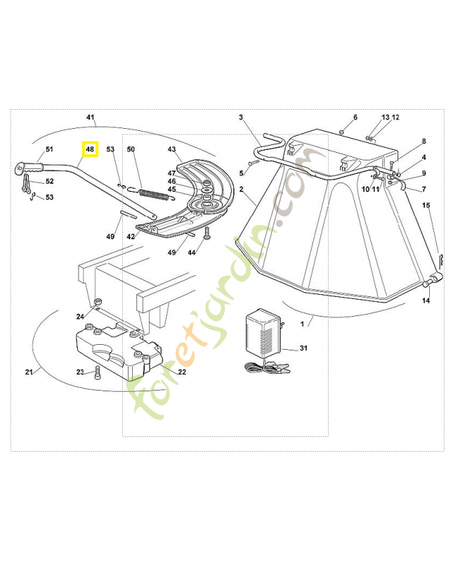 Levier 6126-703-6721. Pièce de rechange Sithl / Vicking