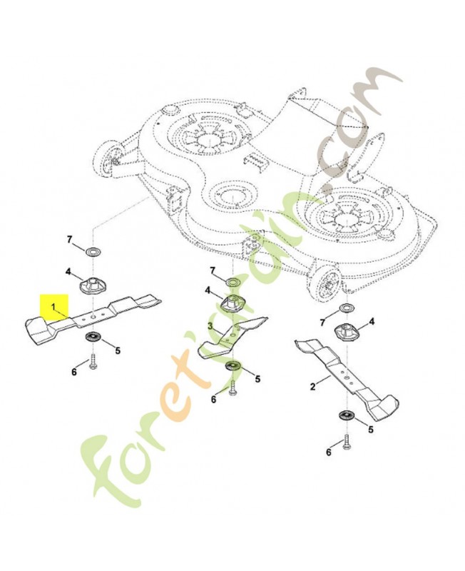 Lame droite 45,5 cm 6170-702-0105. Pièce de rechange Sithl / Vicking