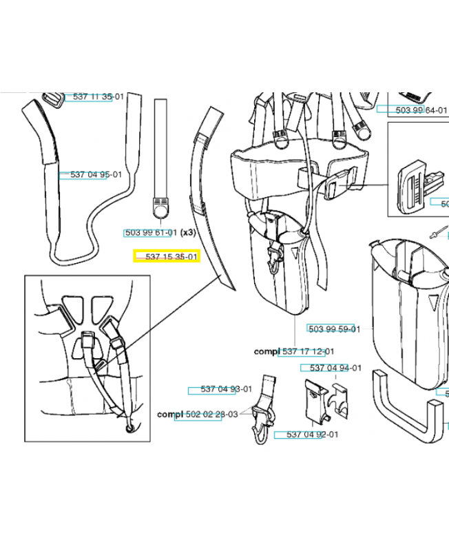 Bande 537153501. Pièce de rechange Husqvarna