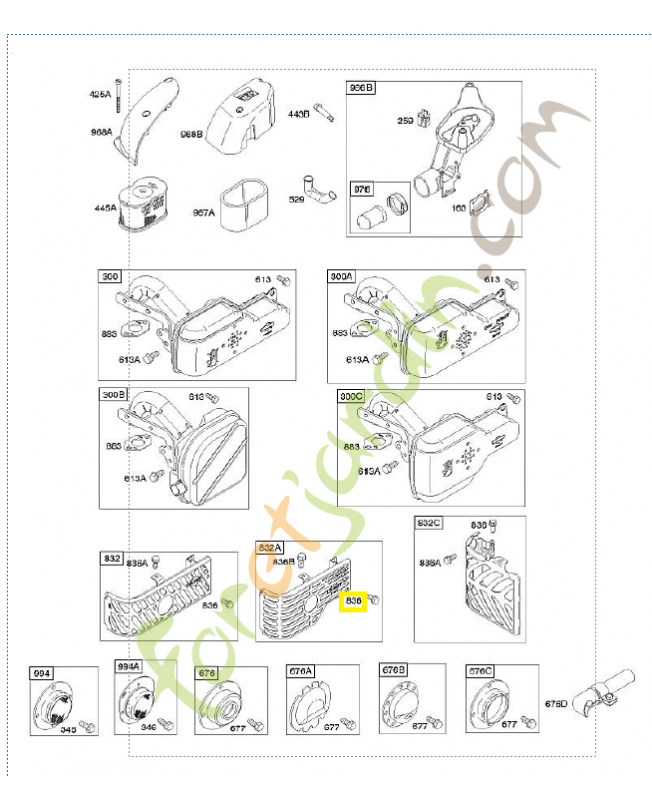 691147 Vis 0003-000-0722. Pièce de rechange pour moteur thermique Briggs et Straton