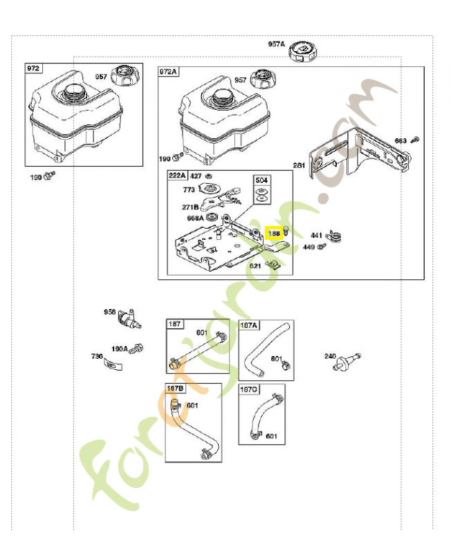 690877 Vis 0003-000-0601. Pièce de rechange pour moteur thermique Briggs et Straton 690877 Vis 0003-000-0601. Pièce de rechange pour moteur thermique Briggs et Straton