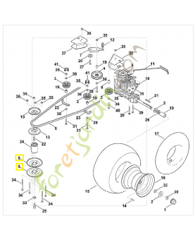 Moitiés de poulie de courroie trapézoïdale 6170-764-8420. Pièce de rechange Sithl / Vicking